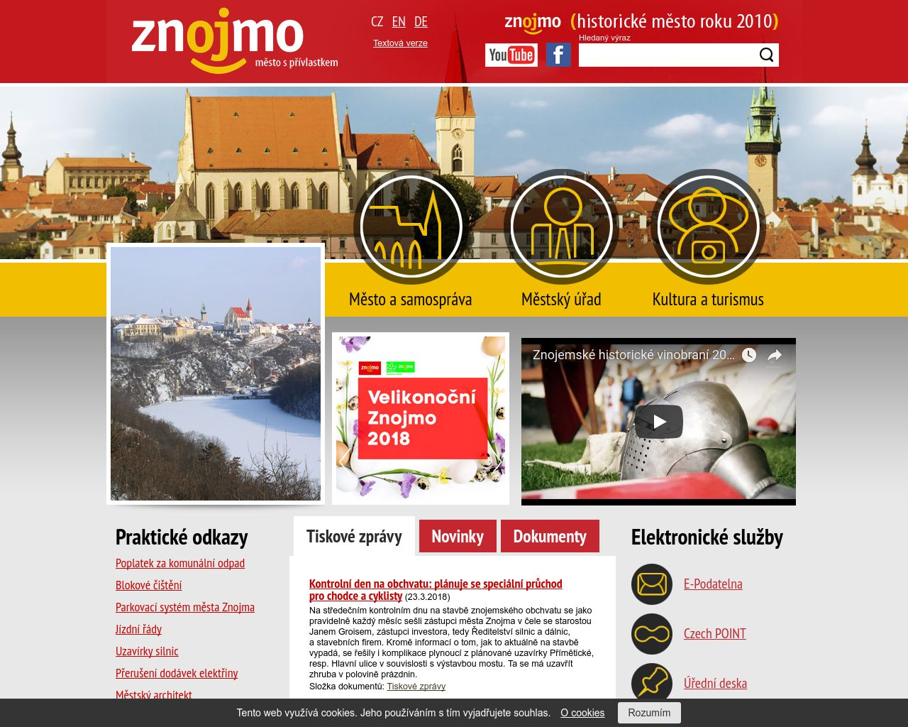 Site Image znojmocity.cz v 1280x1024
